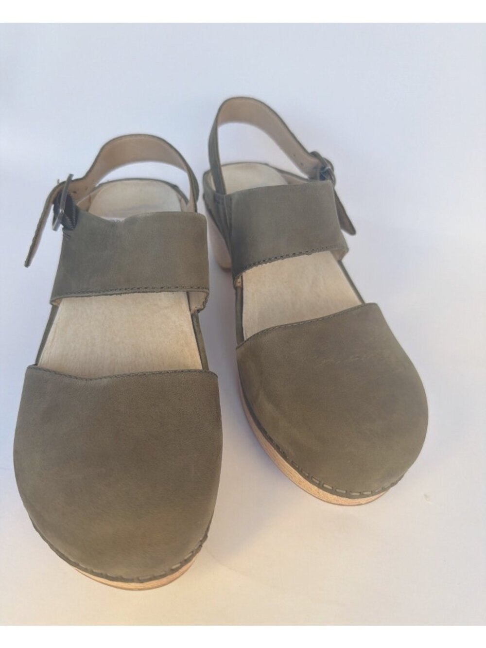 Dansko Lucia Platform Pumps Slingback Closed-Toe Sandals Ivy Green Size 37 - Picture 9 of 13